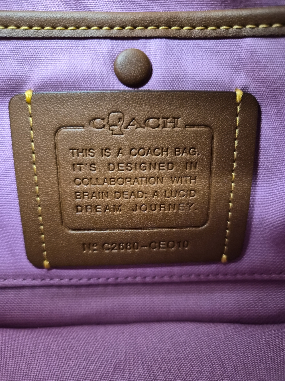 Brain Dead x Coach Signature Jacquard Twin Turnlock Waverly Bag in Fuchsia - Picture 7 of 13